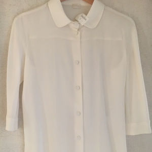 Kiton Cream Colored Button Down Blouse
